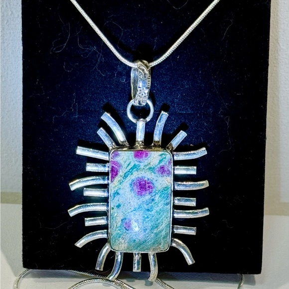 Jewelry - Silver Pendant with Multicolor Stone